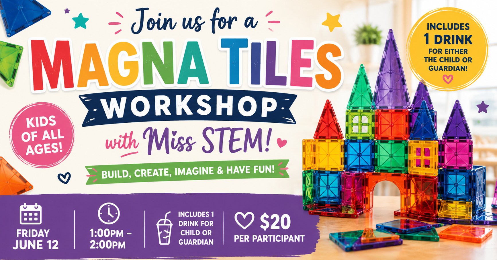 🧩 Magna Tiles Workshop with Miss STEM