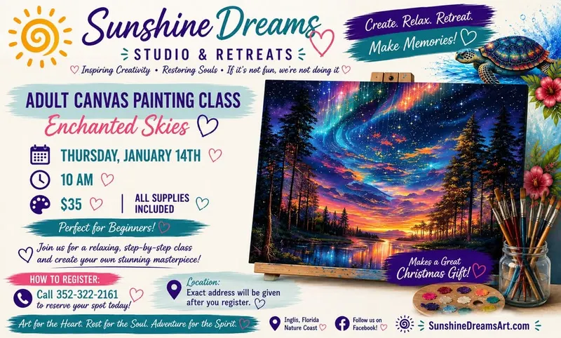 ADULT 🌌 Enchanted Skies Painting Class ✨
