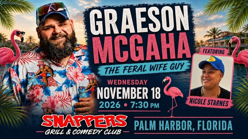 Graeson Mcgaha in Palm Harbor Florida at Snappers Grill & Comedy Club