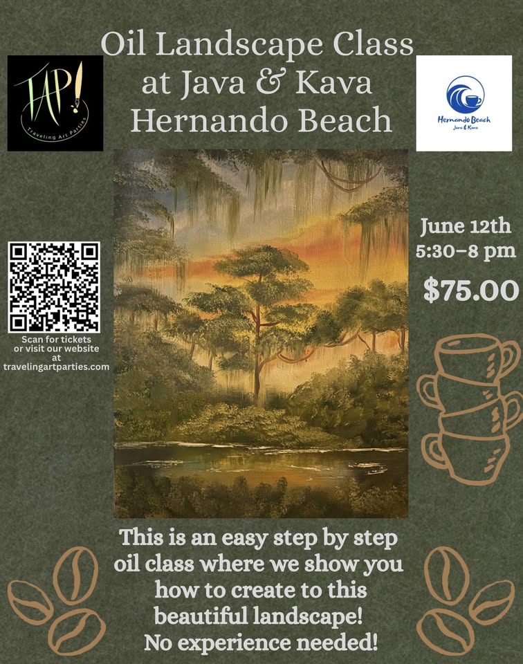 Oil Paint Landscape at Hernando Beach Java & Kava!