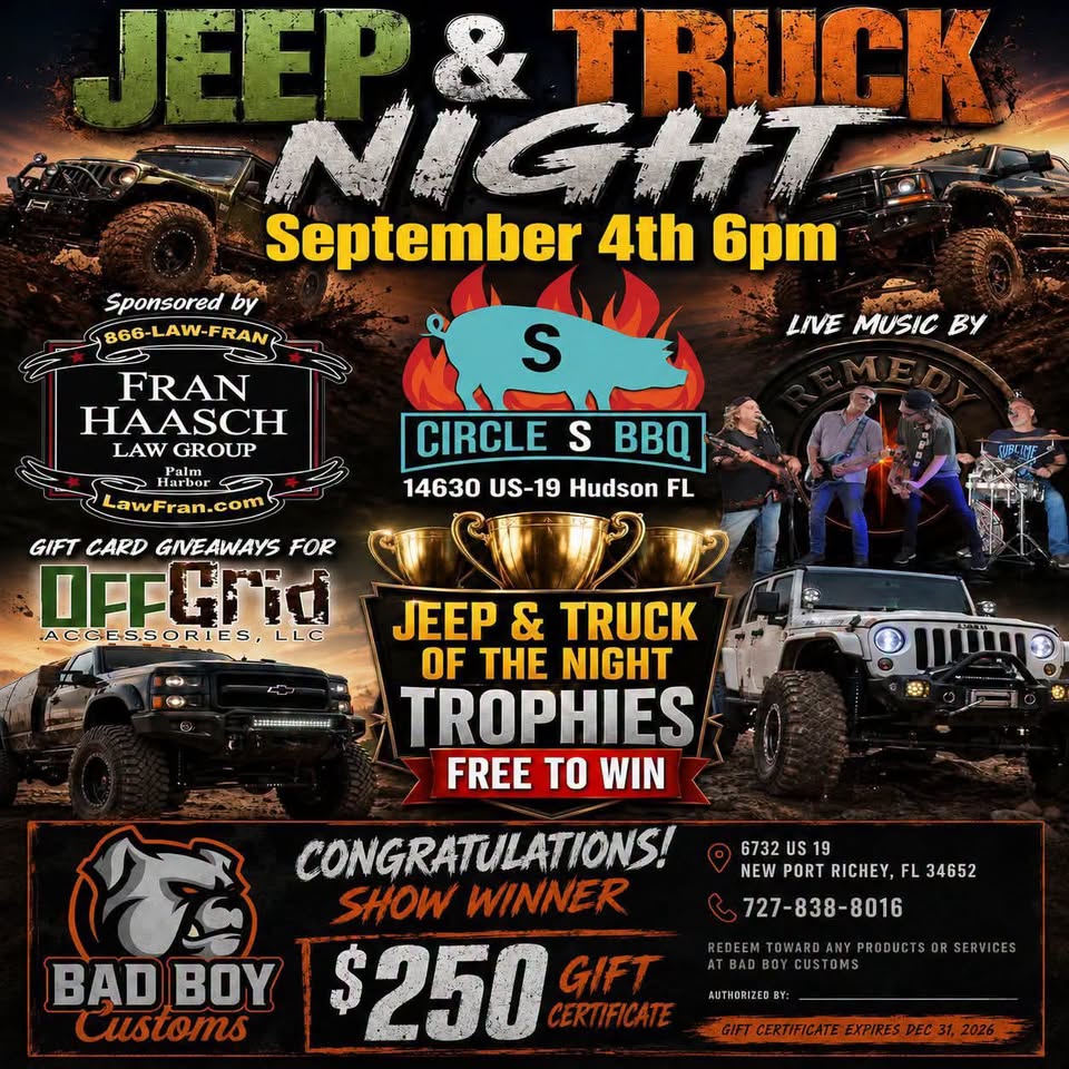 Sept. Jeep & Truck Night at Circle S 
