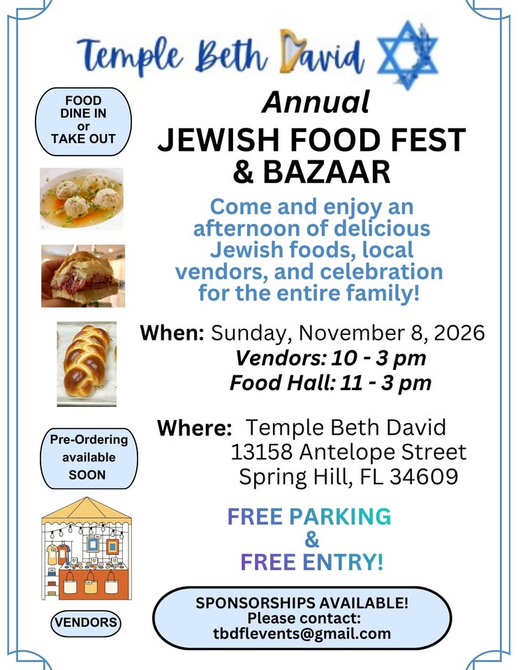 Annual Food Fest & Bazaar @ Temple Beth David
