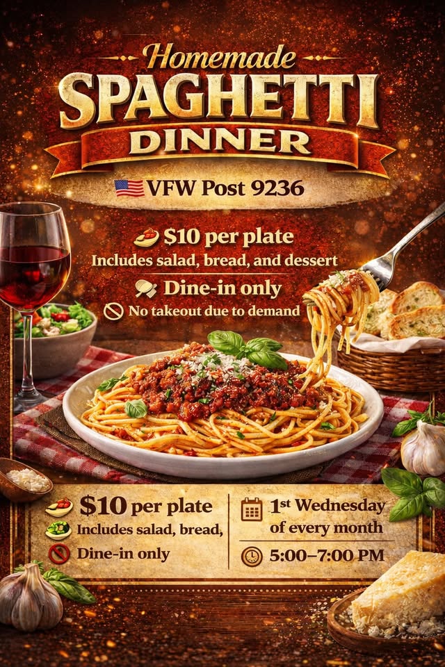 Spaghetti Dinner @ VFW Post 9236