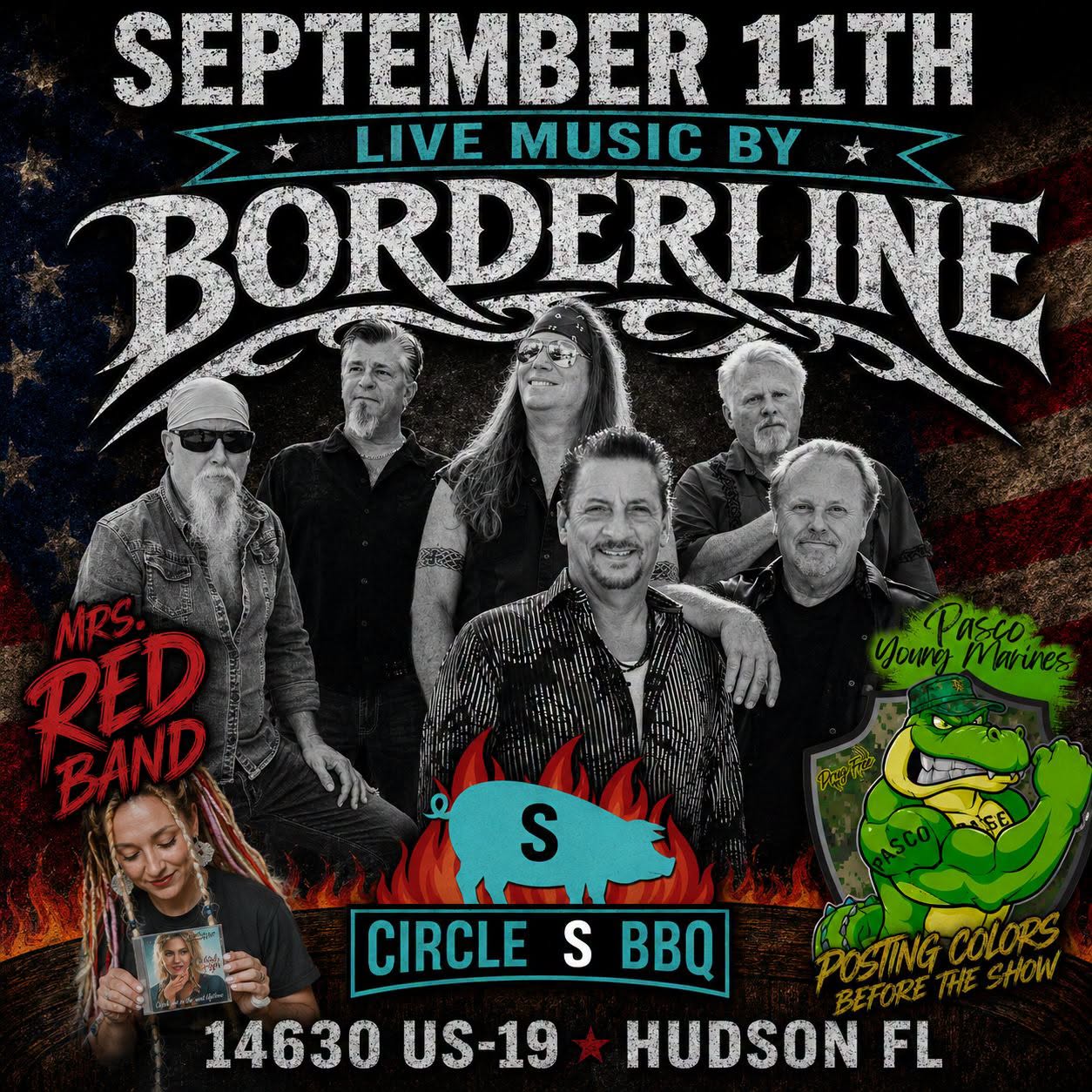 Mrs. Red & Borderline at Circle S BBQ 