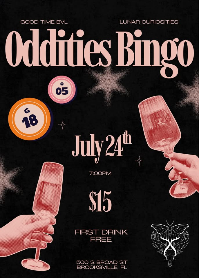 Oddities Bingo at Good Time July 24th 